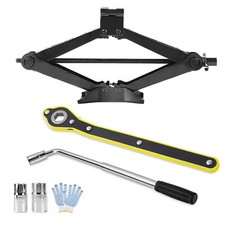 2.5 Ton Tonne Scissor Jack Lift Wind Up for Car Van Garage w/Crank Speed Handle