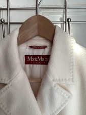 Max Mara Women's White /Cream Virgin Wool Coat Size 12