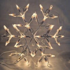 Vintage Woolworths Christmas Lights Snowflake Boxed Indoor Mains 1.5m Cord