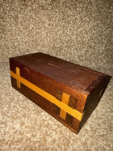 Vintage wooden puzzle box - vintage,
