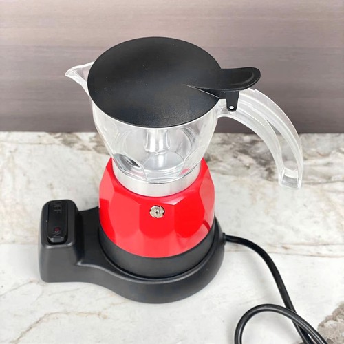 Red electric coffee maker - coffee,