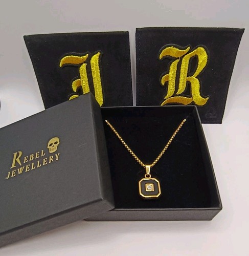 18k gold black - gold, square