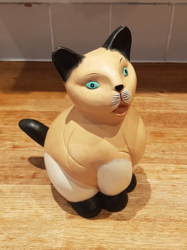 Stoneware siamese cat blue - siamese,