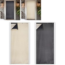 Waterproof Quilted Door Curtain Heavy Duty Self-Adhesive Thermal Insulated Drape