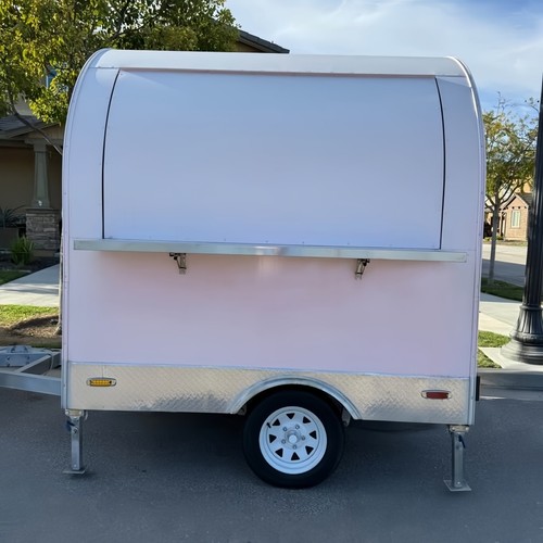 Pink mobile food trailer - pink,