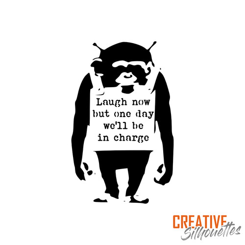 Banksy laugh now monkey - laugh,