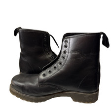 Beaver Black Combat Style Leather Lace Up Boots Size EU42 UK8