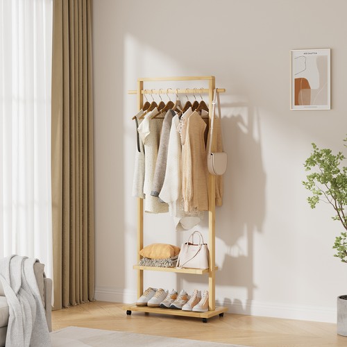Vintage wooden clothes rail - vintage,