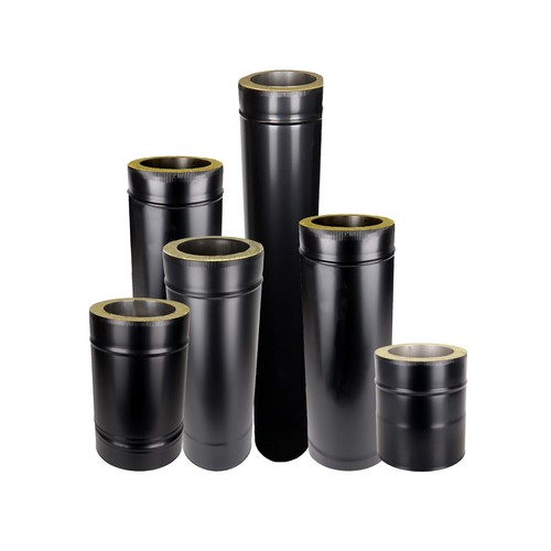 Twin wall flue pipe black - twin,