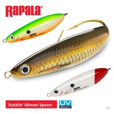 Rapala Rattlin' Minnow Spoon Lures - Pike Perch Chub Bass Pollock Fishing Tackle