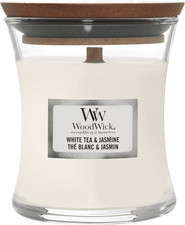 Woodwick Scented Candle with Crackling Wick | White Tea & Jasmine Mini 