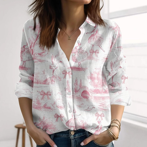 Pink toile jouy - jouy, blouse