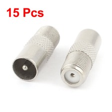 15 Pcs F Type Female to PAL TV Male Jack RF Coaxial Adapter Connector