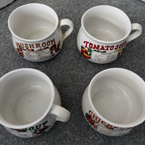 Vintage recipe soup bowls - recipe,