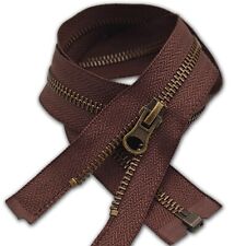 BROWN METAL Zips Antique Brass Teeth Size #5 Strong Zipper Fastener Open End