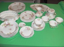 Antique 30-Pc Set Coronet Borgfeldt Limoges China Pink Wild Roses