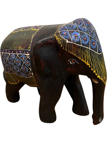 Hand painted wooden elephant - hand-painted,