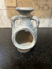 MINI CHIMINEA Tealight Candle Holder Clay Floral, Tabletop Incense Handmade