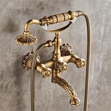 Luxe Antique Brass Bath Shower
