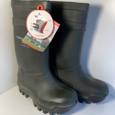 Dunlop Purofort Thermo+ Full Safety Unisex Green Pull On Wellington Boots UK 5