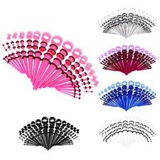 50 lot Acrylic Ear Pincher Stretching Ear Plug Set Ear Tapers Kit Stretchers