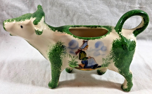 Vintage french faience cow - french,