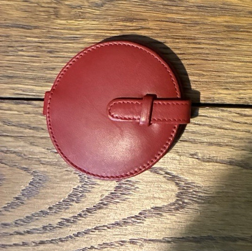 Coach red leather round - red,