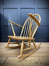 Vintage Ercol Blonde Rocking Chair Windsor Nursery Reading Scandi Mid Century