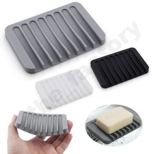 Silicone Soap Holder Bathroom Dish Soapbox Plate Tray Drain Jewelry Holder Wash