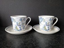 (874) 2 Vintage Figgjo Flint Norway Turi Design LOTTE Cups & Saucers 200ml