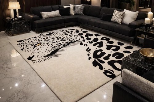 Luxury hand tufted leopard - luxury,