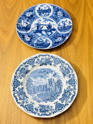 Vintage blue white plates - vintage,