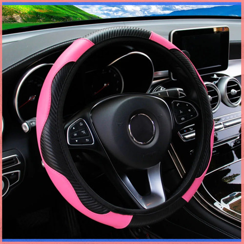 Leather car steering - steering, wheel