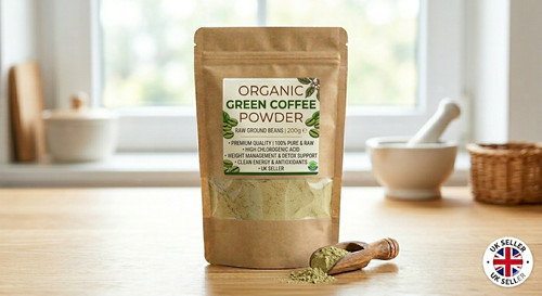 Organic green coffee powder - green,