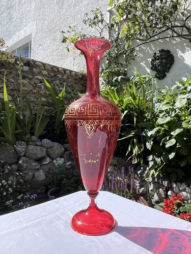 Victorian harrach glass - glass, vase