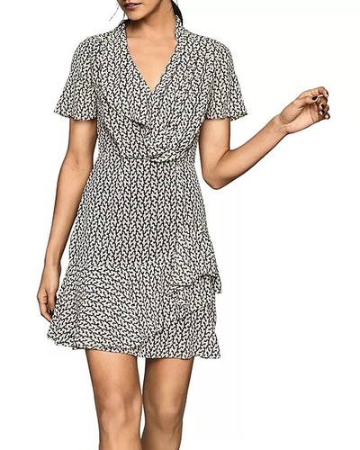 Reiss heart print wrap dress - reiss,