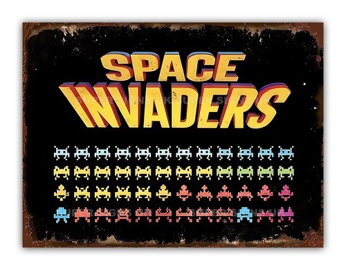 Space invaders retro - space, metal