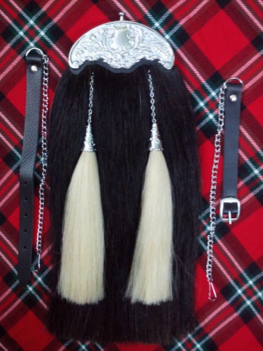 Black horse hair sporran - horse,