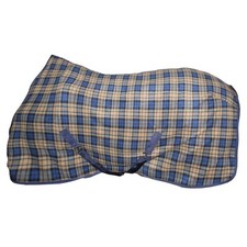 Horse Stable Fleece Rug Mediumweight 250G Fill Standard Neck Check Camel