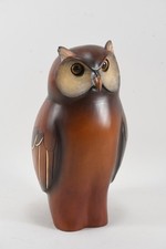 N89R31- Wooden Figurine Owl Marked Feathers Gallery Lim. 944/2000