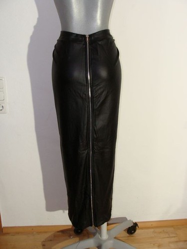 Hobble skirt leather look - leather,