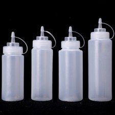 2/1X Plastic Clear Squeeze Squeezy Sauce Bottle Dispenser Bottles kitchen Tools