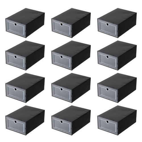 12x black plastic shoe - black,