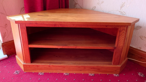 Wooden corner stand with 2 - tv,