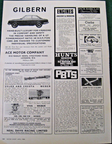 Gilbern 160 bhp ace motor - ,