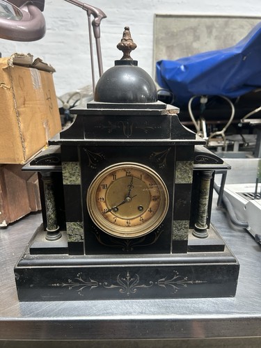 French slate mantel clock - french,