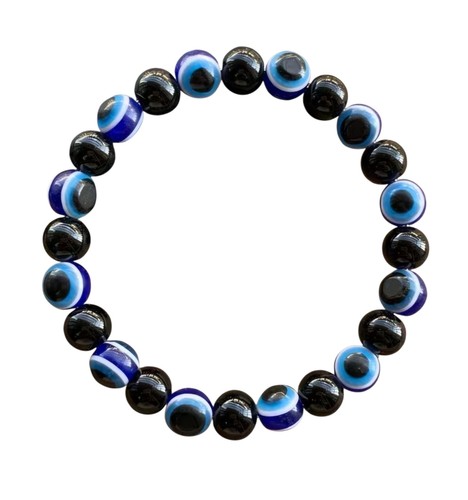 Beaded evil eye bracelet with - beaded,