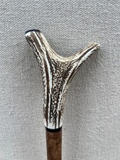 Red Deer Antler Walking Hazel Thumb Stick  No.18