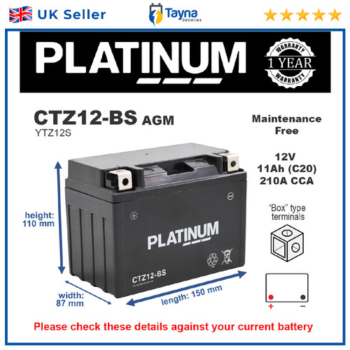 Ctz12 platinum agm - ctz12-bs,