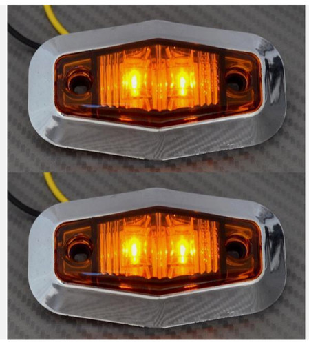 Led amber side marker chrome - led,